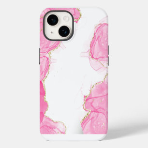 Coque Pour iPhone 14 Élégant cuivre Marbre or Rose fille