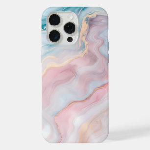 Coque iPhone 15 Pro Max Élégant cuivre Marbre or Rose fille