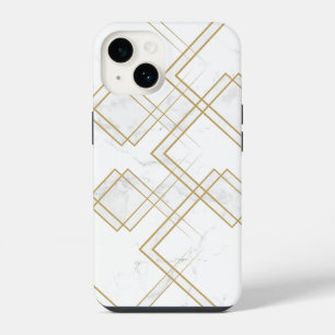 Coque Pour iPhone 14 Élégant cuivre Marbre or Rose fille