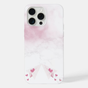 Coque iPhone 15 Pro Max Élégant cuivre Marbre or Rose fille