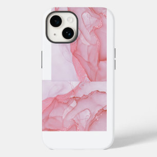Coque Pour iPhone 14 Élégant cuivre Marbre or Rose fille