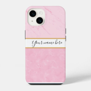 Coque Pour iPhone 14 Élégant cuivre Monographie de marbre or Rose
