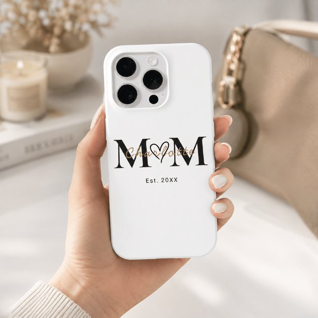 Coque iPhone Élégant Étui de Téléphone Personnalisé avec Nom de (Créateur téléchargé)