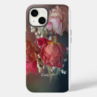 Coque Pour iPhone 14 Élégant Étui iPhone personnalisé avec Roses séchée