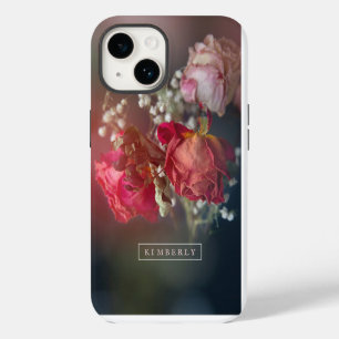 Coque Pour iPhone 14 Élégant Étui Personnalisé iPhone Fleurs Roses