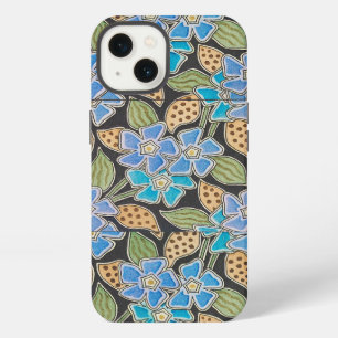 Etui iPhone 13 Élégant Fleur Bleu Périwinkle Floral Classic