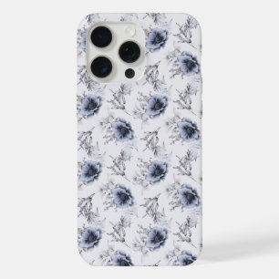 Coque iPhone 15 Pro Max Élégant floral bleu 