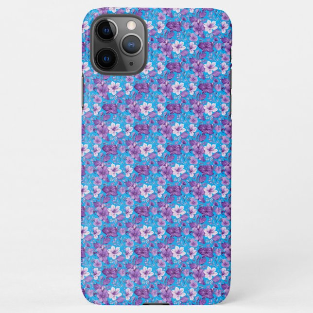 Coque iPhone Elegant floral pattern in purple tones (Dos)