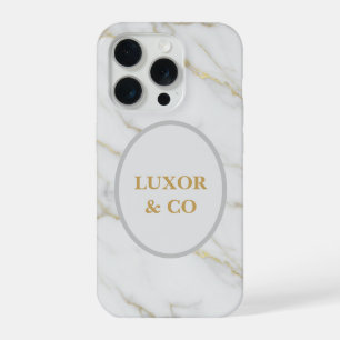 Coque iPhone 15 Pro Élégant iPhone 16 Pro en marbre blanc et veines do