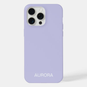 Coque iPhone 15 Pro Max Élégant lilas brumeux nom personnalisé -