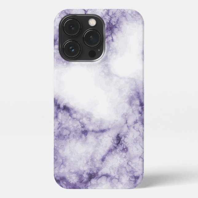 Coque iPhone Élégant marbre violet cristal (Verso)