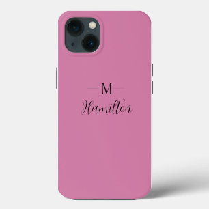 Etui iPhone 13 Élégant minimaliste rose profond Nom