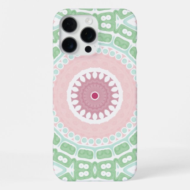 Coque iPhone Elegant Mint Rose Mandala Design (Verso)