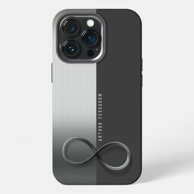 Coque iPhone Elegant Modern Infinity | Silver Gray (Dos)