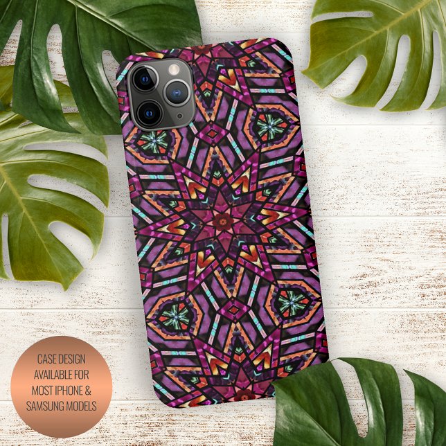 Coque iPhone Élégant Moderne Abstrait Art de Mandala Bohème (Créateur téléchargé)