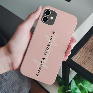 Coque Pour iPhone 14 Élégant Moderne Personnalisé Avec Le Nom Monogramm
