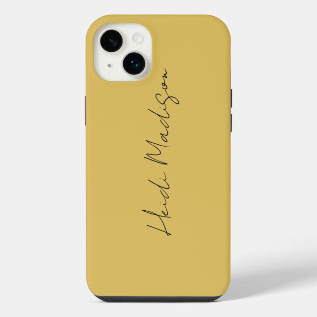 Coque iPhone Élégant Moderne Simple Or Calligraphie (Verso)