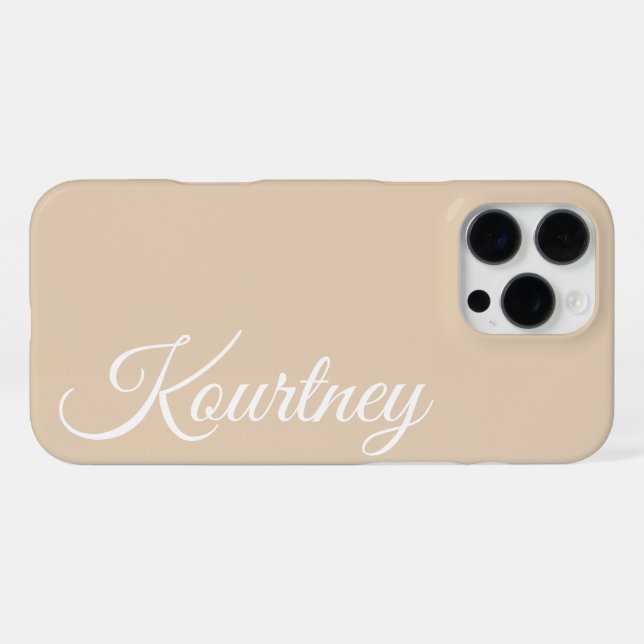 COQUE iPhone ÉLÉGANT MODERNE STYLE CLASSIQUE NOM PERSONNALISÉ B (Verso Horizontal)