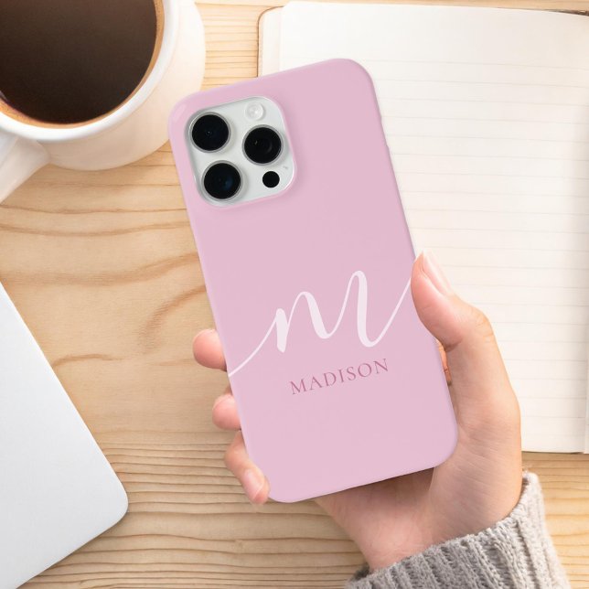 Coque iPhone Élégant monogramme initial minimaliste (Créateur téléchargé)