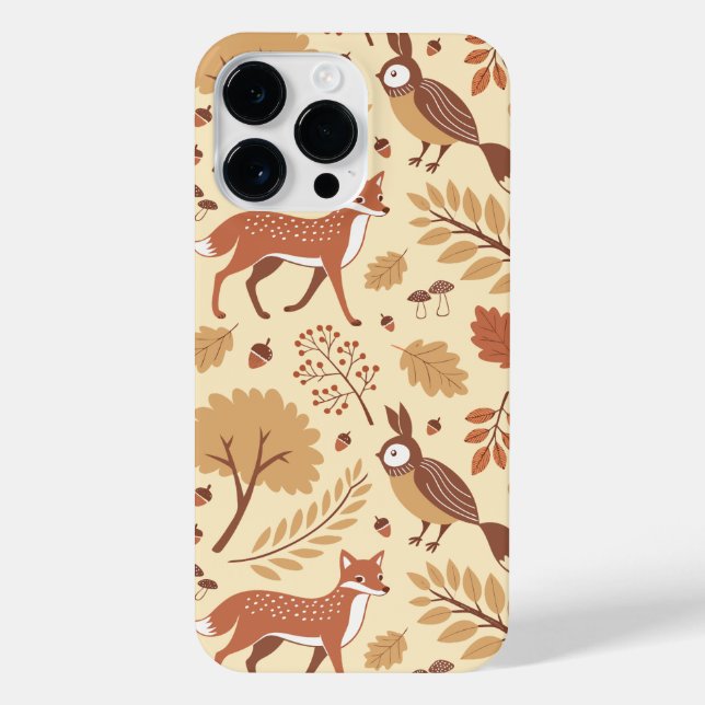 Coque iPhone Élégant Motif d'automne scandinave (Verso)