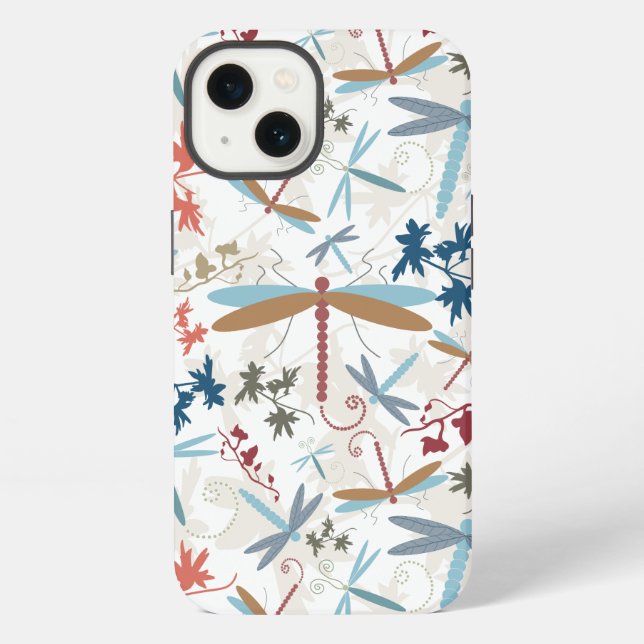 Coque iPhone Elégant Motif de libellules (Verso)