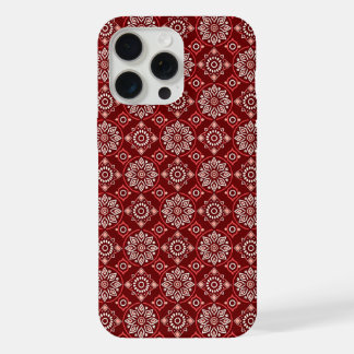 Coque iPhone 15 Pro Max Élégant motif floral géométrique Boho Vintage
