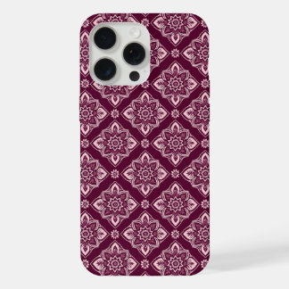 Coque iPhone 15 Pro Max Élégant motif floral géométrique Vintage