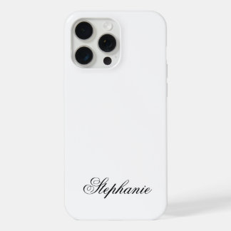 Coque iPhone 15 Pro Max Élégant nom de monogramme noir et blanc