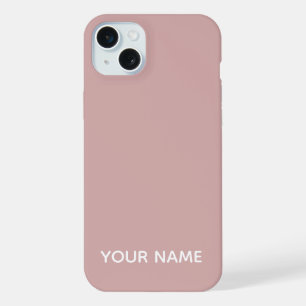 COQUE iPhone 15 PLUS ÉLÉGANT NOM PERSONNALISÉ DE COULEUR ROSE FONCÉ MOD