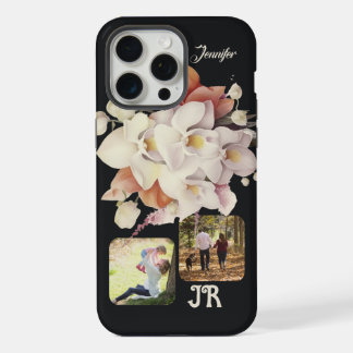 Coque iPhone 15 Pro Max Élégant Orchidée Fleur de Lys Photo/Nom