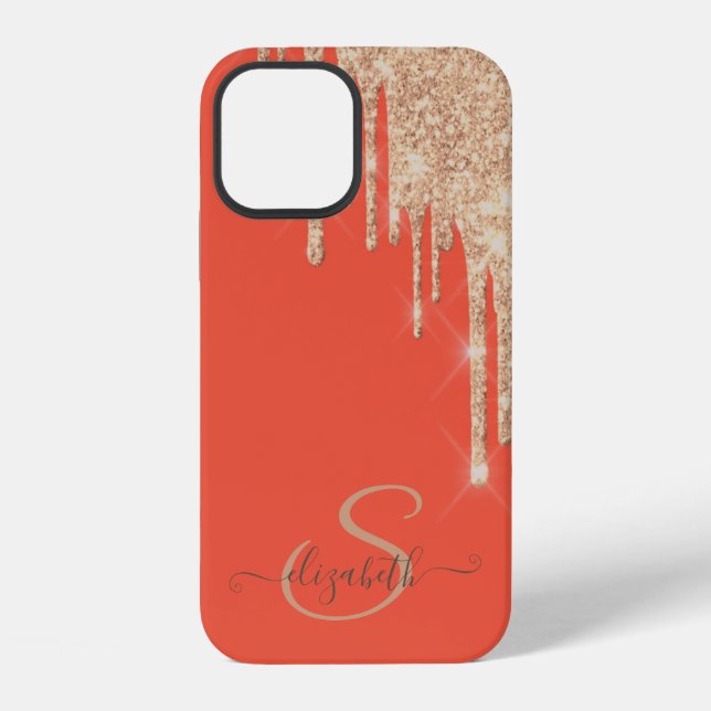 Coque iPhone Élégant Paillettes de Rose Gold au Chic (Verso)