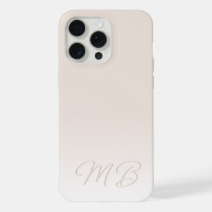 Coque iPhone 15 Pro Max Élégant Personnalisé Clair Neutre Ivoire Beige Mon