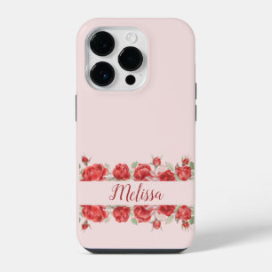 Coque Pour iPhone 14 Plus Elégant Rose Aquarelle minimale Personnaliser le n
