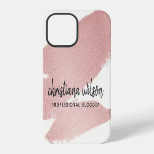 COQUE iPhone 12 PRO ÉLÉGANT ROSE GOLD PINK CALLIGRAPHIE COUP DE PINCEA