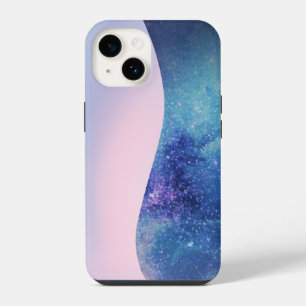 Coque Pour iPhone 14 Elégant rose moderne dégradé galaxie parties scint