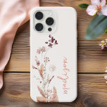 Coque Pour iPhone 14 Élégant script Monogram Boho Fleur sauvage<br><div class="desc">Élégant Script Monogram Boho Fleur sauvage coque iphone</div>