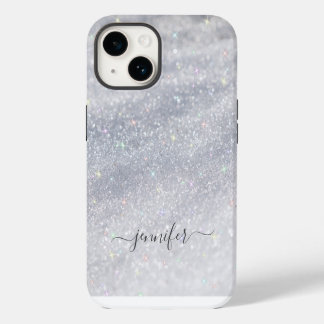 Coque Pour iPhone 14 Elegant Silver Glitter