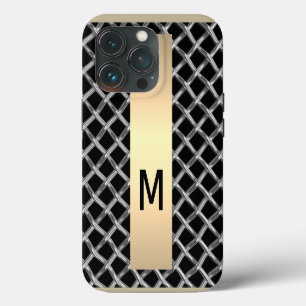 Etui iPhone 13 Pro Élégant Silver Gold Steel Metallical monogrammed