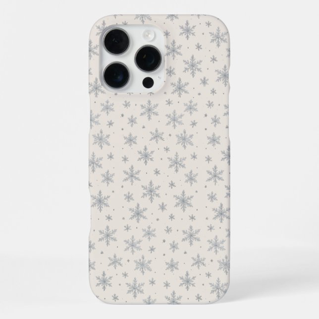 Coque iPhone Elegant Silver Snowflake | Winter Holiday  (Verso)