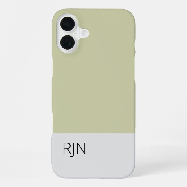 Coque iPhone Élégant Vert Sauge Gris Moderne (Verso)