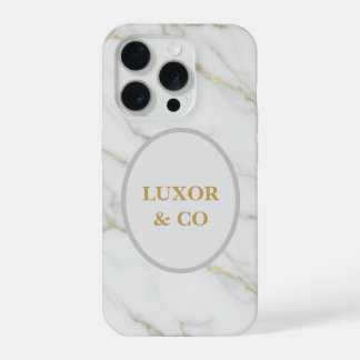 Coque iPhone 15 Pro Elegant White Marble & Gold Veins iPhone 16 Pro 