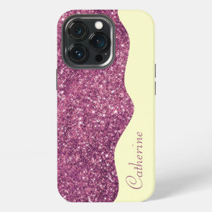 Etui iPhone 13 Pro Élégante calligraphie Purple DriParties scintillan