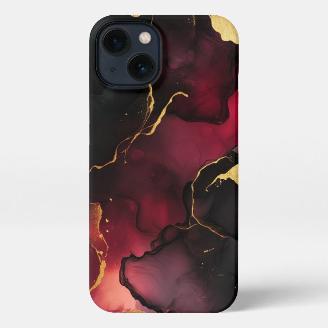 Coque iPhone Elégante fille de vin rouge (Verso)