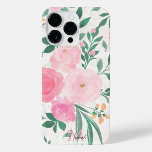 Coque Pour Pour iPhone 14 Pro Max Elégante Fleurs Roses Blanches Aquarelle Florale