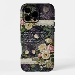 Coque iPhone 16 Pro Max Élégante floraison romantique & Ephémère dentelle