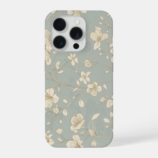 Coque iPhone Élégante illustration botanique vintage (Verso)