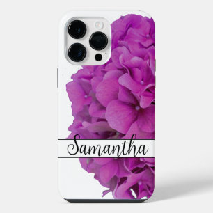 Coque Pour Pour iPhone 14 Pro Max Elégante magenta rose hydrangée florale roses