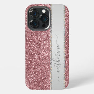Etui iPhone 13 Pro Élégante Parties scintillant de bande rose Personn