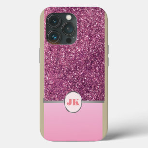 Etui iPhone 13 Pro Élégante Parties scintillant rose Sliver Personnal