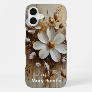 Coque iPhone 16 Plus Elégante peinture Abstraite à l'huile florale avec